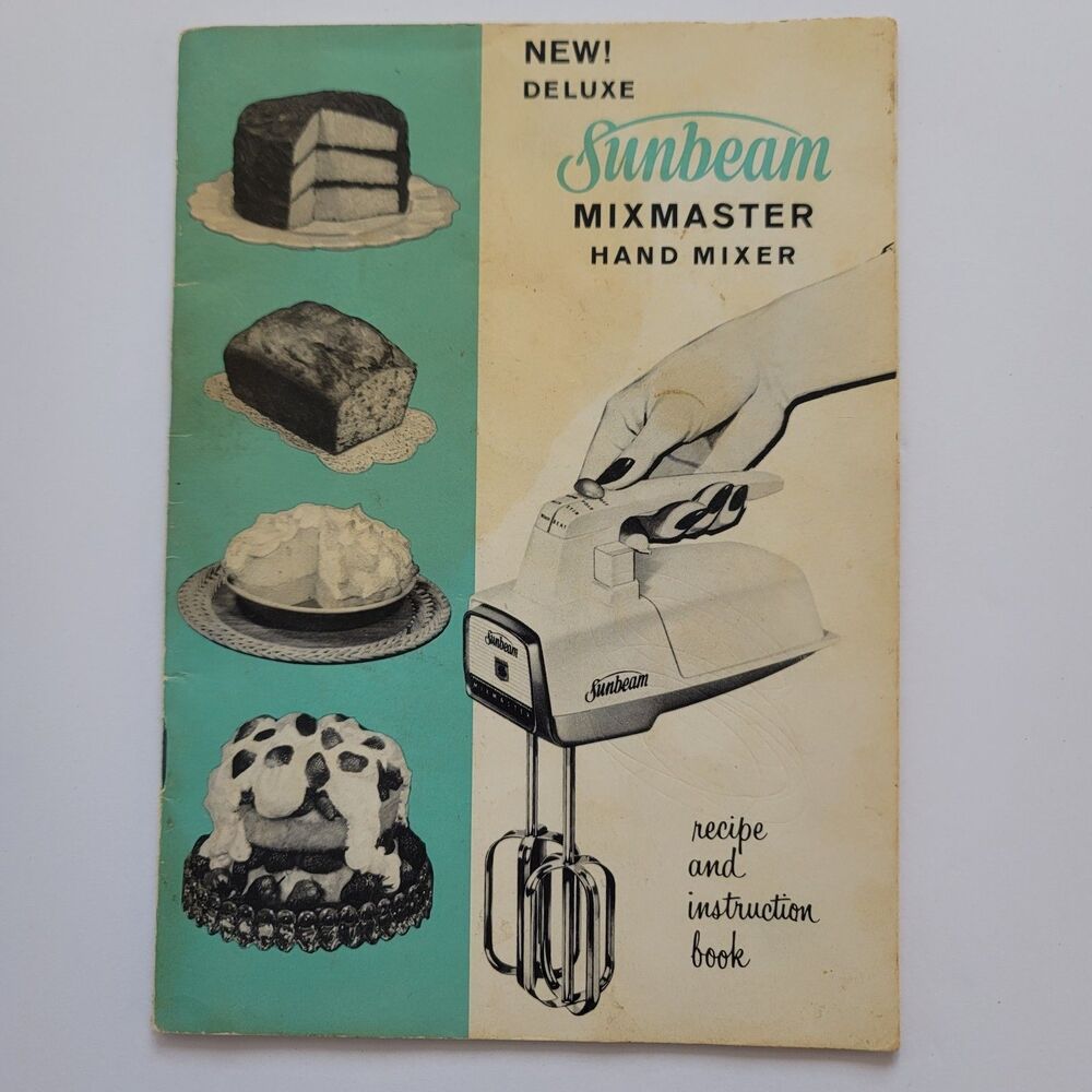 1960 Sunbeam Mixmaster Owner Manual & Recipe Cookbook Booklet Vintage